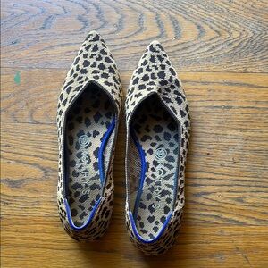Rothy's Black and Tan Leopard Print Flats